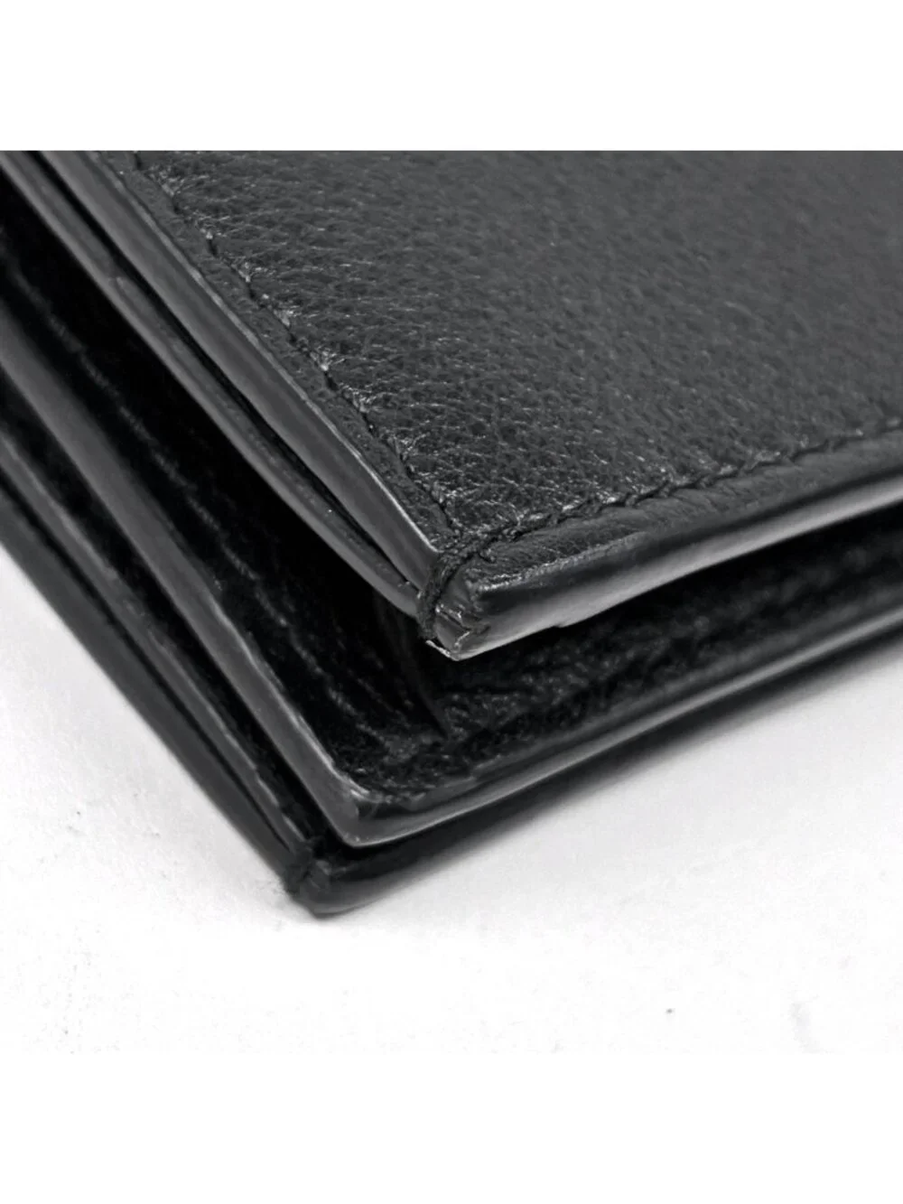 Prada Logo Bifold Wallet Bill Purse Coin Leather Nero